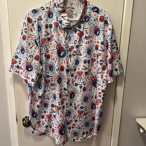 4th of July Buc-ees button down shirt